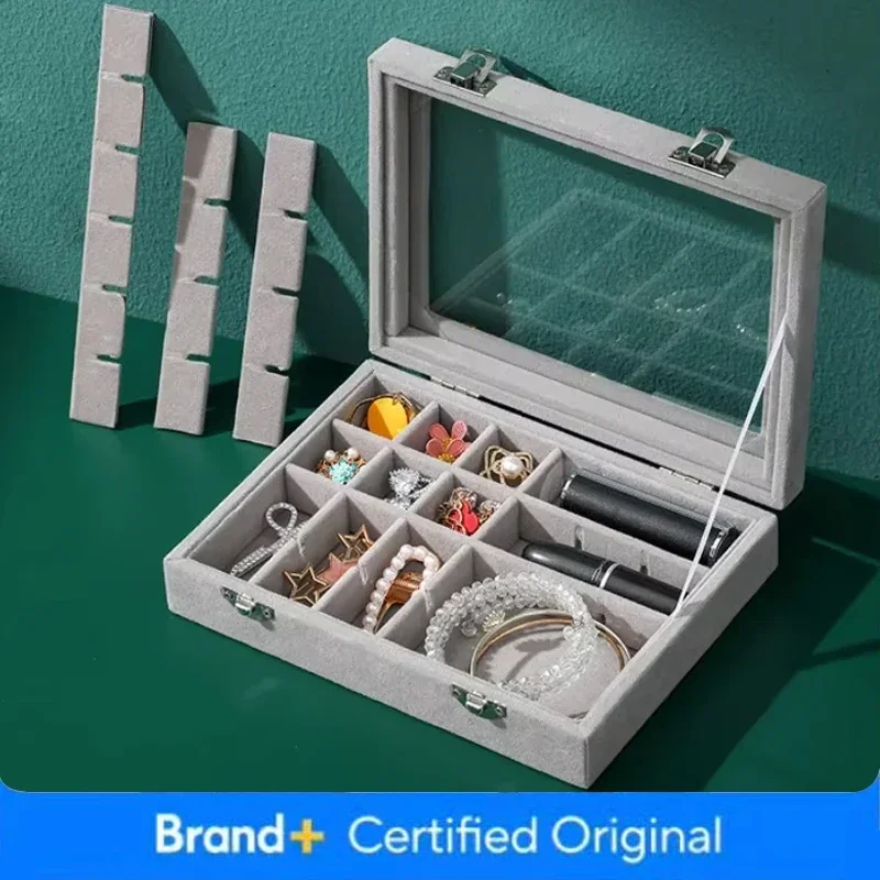 

Коробка для хранения ювелирных изделий, серьги, кольца, ожерелье, коробка для демонстрации ювелирных изделий, классификация ювелирных изделий, пылезащитная прозрачная откидная крышка, шкатулка для драгоценностей