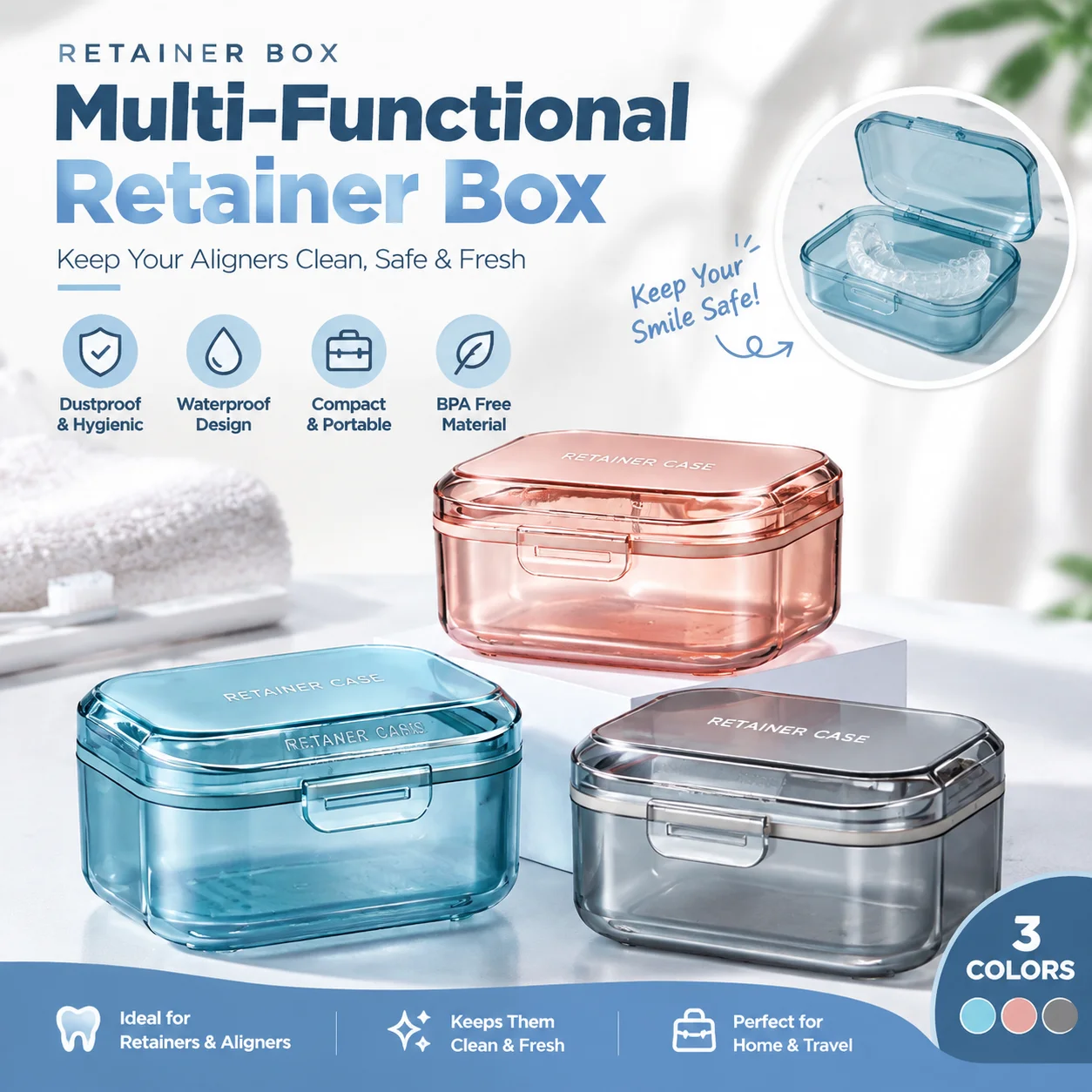 Retainer Case Portable Cleaning Box