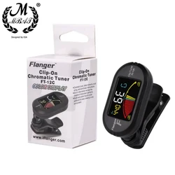 Flanger Guitar Tuner FT-12C Colorful Screen Chromatic Tuner with Clip Mount Display Tuner for Guitar Bass Ukulele Violin