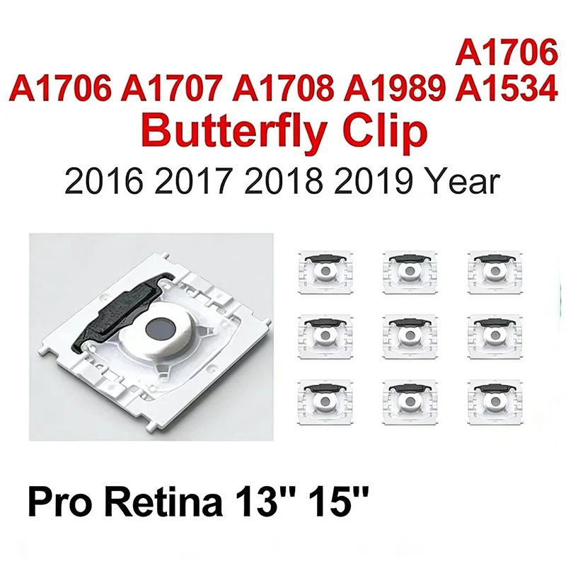 

A1989 A1990 A1706 A1707 A1708 A1534 Letter keys Keycaps Hinges White Butterfly Clips For Macbook Pro 12" 13" 15" Keyboard Repair