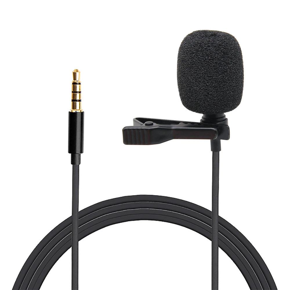 

Portable Omnidirectional 4 Pole 3.5mm Jack Microphone Lavalier Tie Clip Mini Mic Audio Recording Interview for Laptop Phone