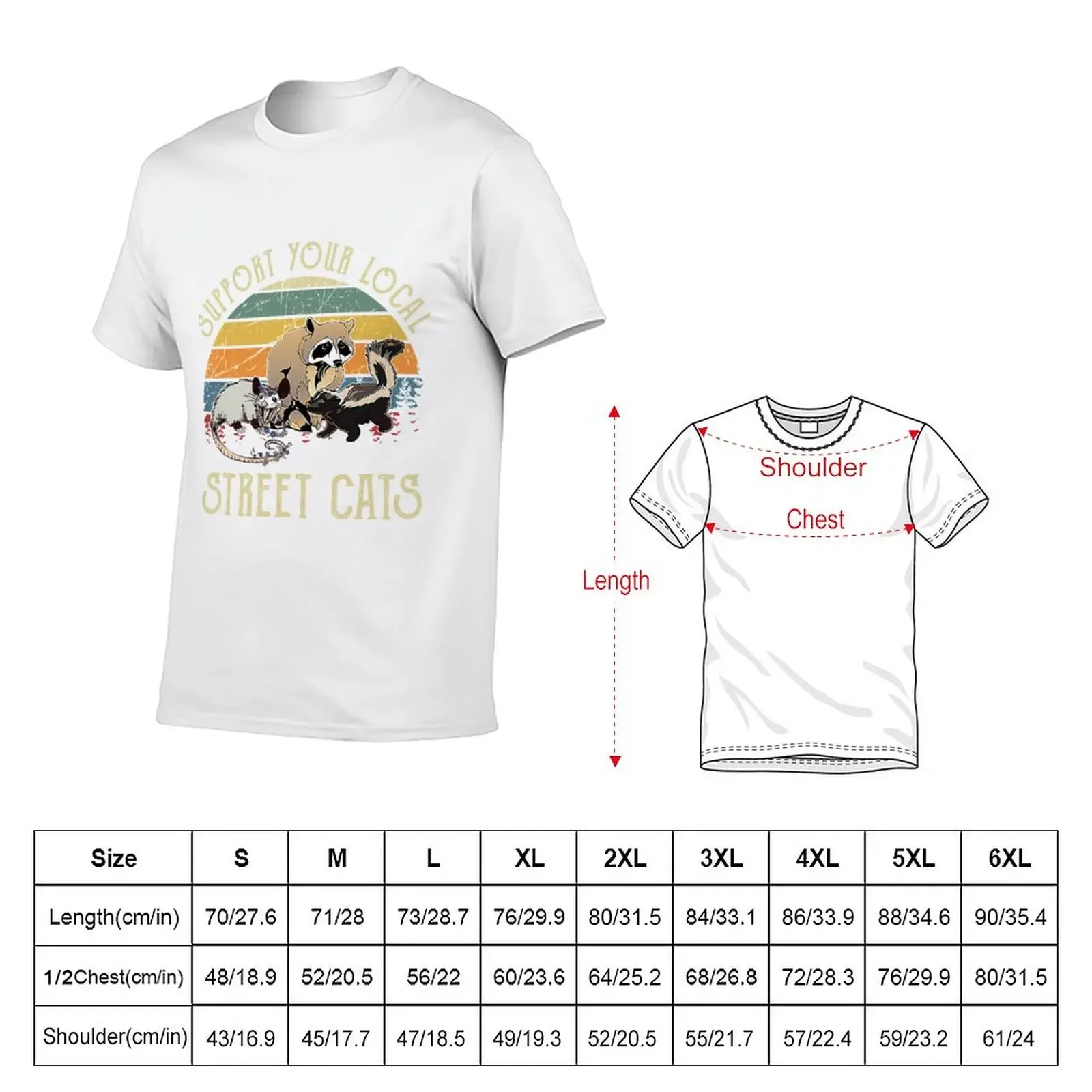 Support Your Local Street Cats Vintage T-Shirt vintage Aesthetic clothing oversizeds black t-shirts for men