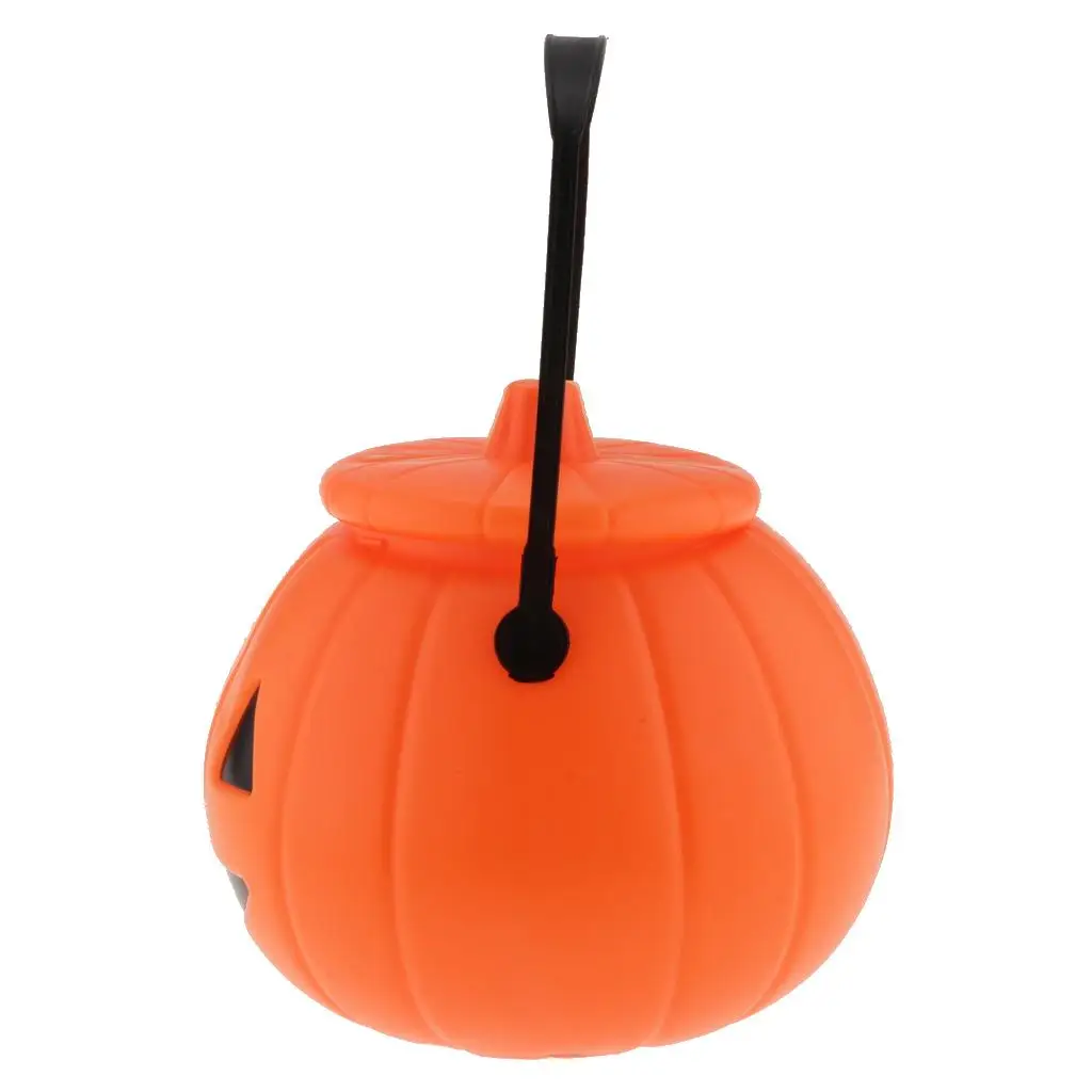 Halloween Pumpkin Candy Pot Plastic Holder for Kids Trick or Treats Party Favors and Sweets