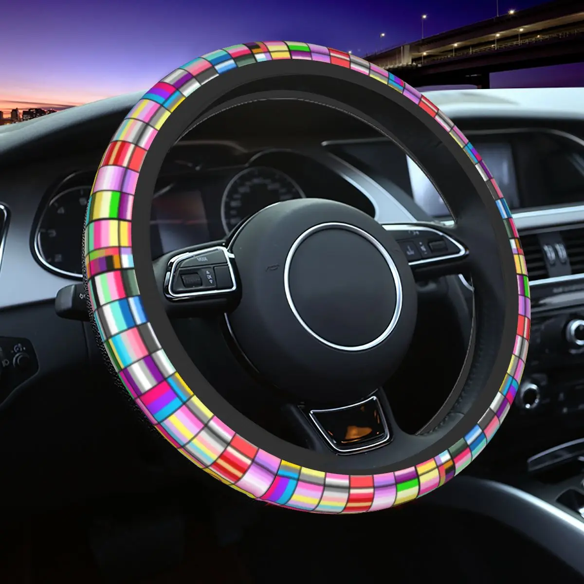 Car Steering Wheel Cover Pride Flag Anti-slip LGBT Gay Lesbian Bsexual Pansexual Asexual Car-styling Steering-Wheel Accessories