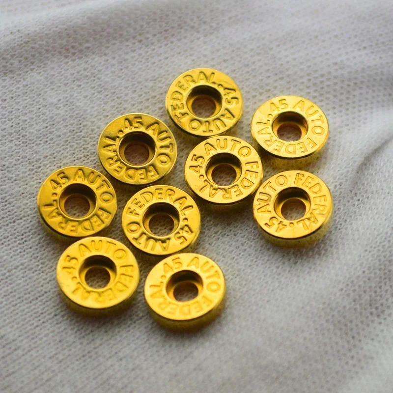 

10pcs Brass Washer + M2.5 Screw Knife EDC Tool DIY Accessories Ornament Decorative Rivet Cartridge Case Steel Seal Bottom Fire