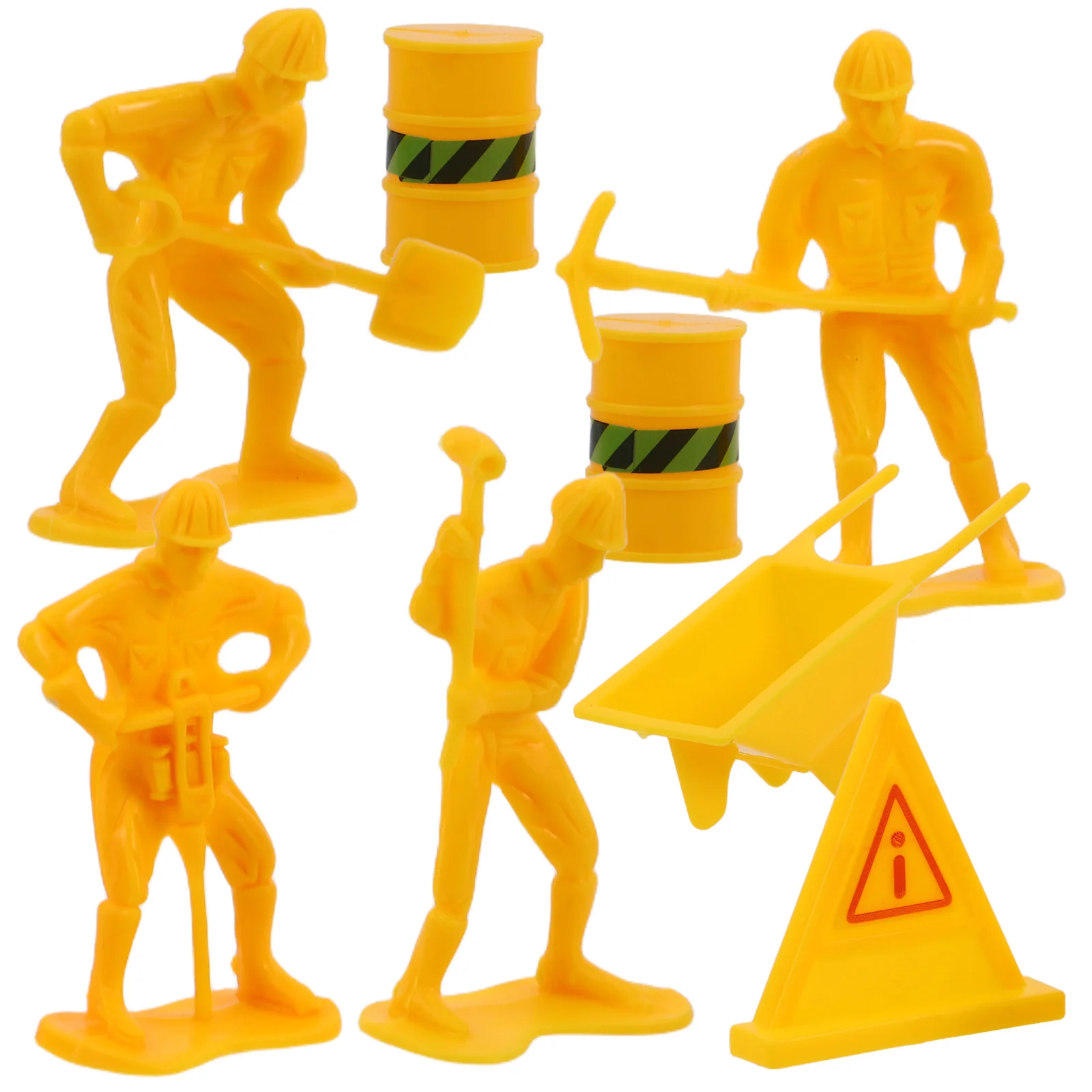 1Set Realistic Mini Construction Worker Figures For Cake Decoration Scene Layout Props Engineering Cake Decorations Birthday