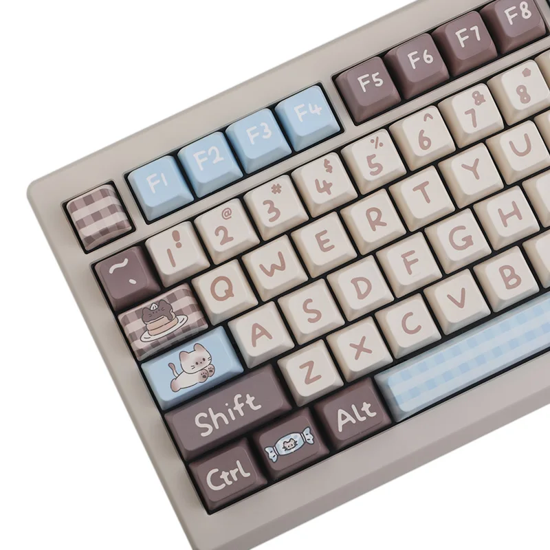 Teclas PBT de caramelo Latte, sublimación de tinte de perfil MOA para Teclado mecánico de juegos MX Switch, MDA