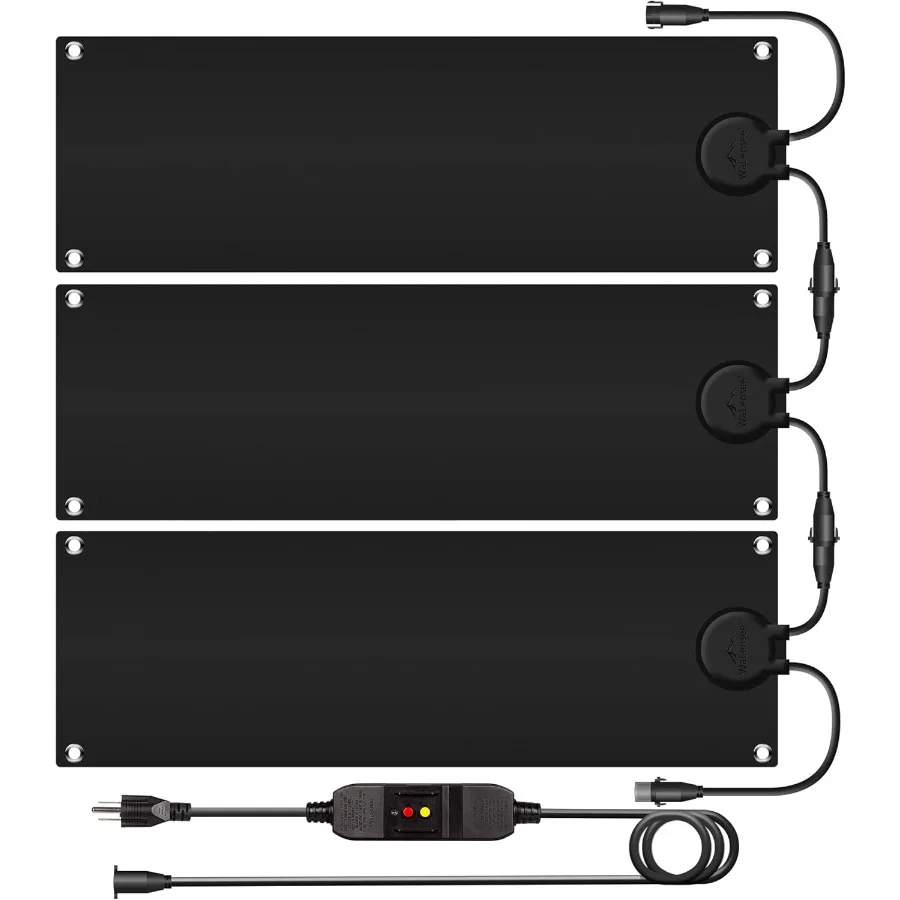 

Walensee Snow Melting Mats Outdoor for Stairs 10" x 30" 3-Pack Graphene Heated Outdoor Mats with Plug No-Slip Rubber Snow Heati