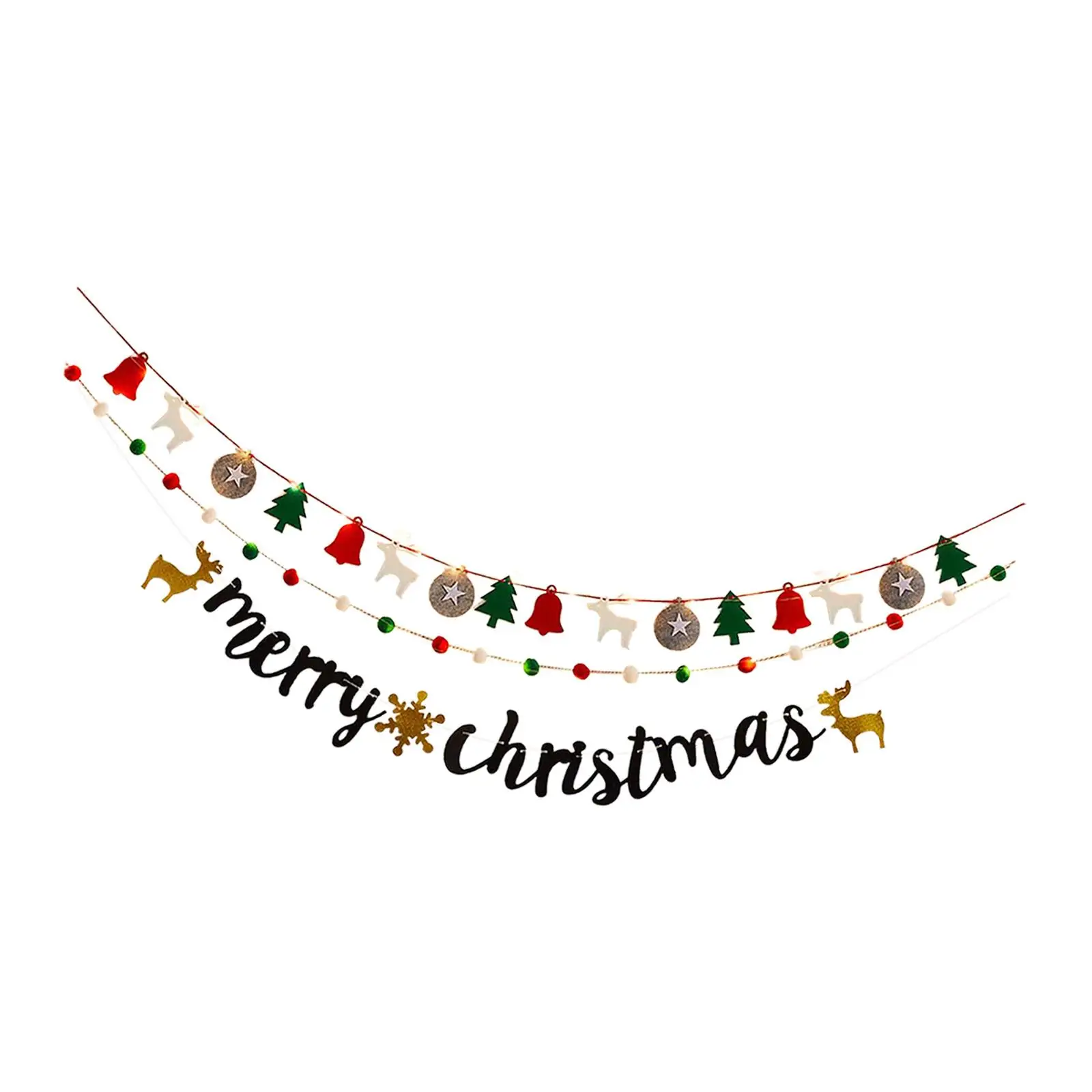 Christmas Banner Garland Light Xmas Lamp Creative Cute Fairy Lamp Ornament for