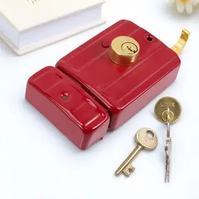 

Stainless Steel Deadbolt Locks Heavy Duty Iron Alloy Door Lock with Rotatable Handle Flush Bolt for Double Doors for Exterior