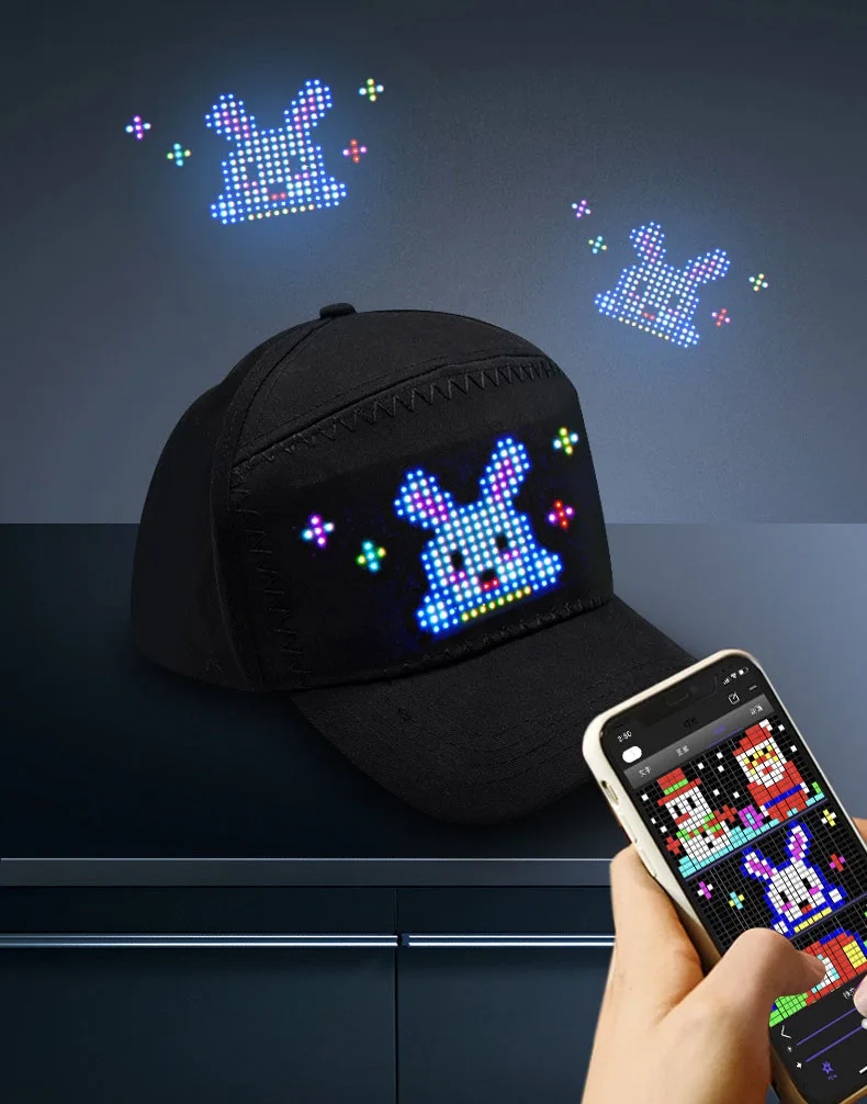 USB Lithium Battery Bluetooth Ultra-Thin Flexible Soft Screen Rgb Full-Color Led Display Hat Screen Backpack Vest Screen