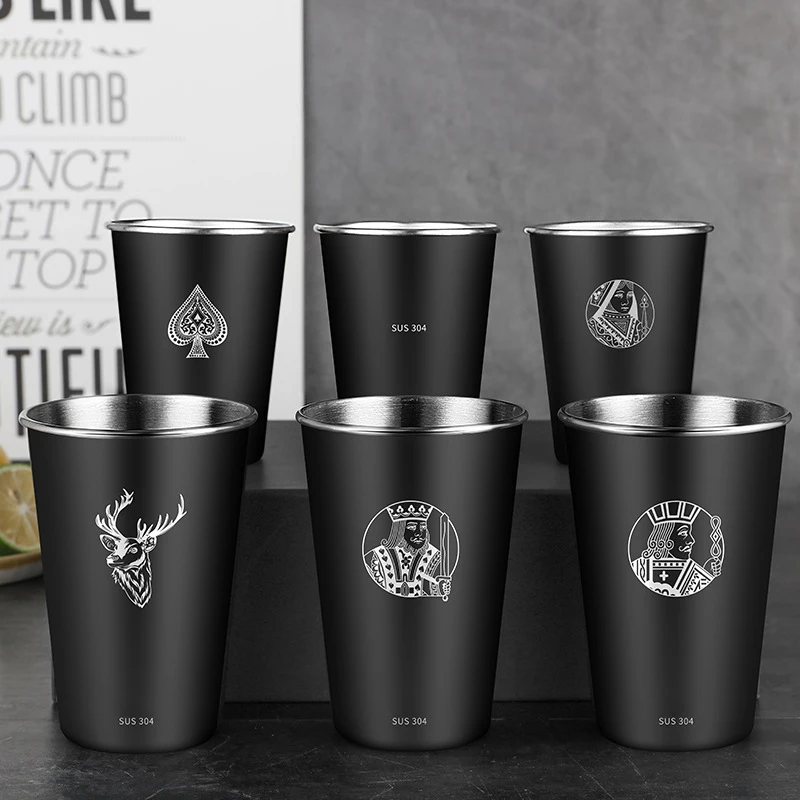 Christmas Elk Stainless Steel Metal Beer Cup Cold Drink 400/500Ml Coffee Tumbler Tea Milk Mugs Home for Camping 2023 Gift