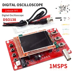 DS0138 Digital Oscilloscope 2.4 Inch TFT with LCD Display Alligator Probe Test Clip Fully Assembled for DIY Measuring Instrument