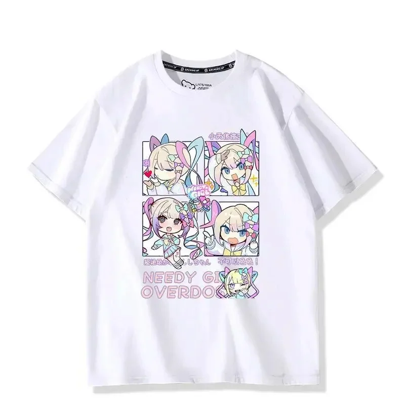 (#^.^#) 2026 New NEEDY GIRL OVERDOSE Kangel Oversize T-shirt Manga Graphic Tee Women Cute Top Men Short Sleeve Summer →_→LOOK ME