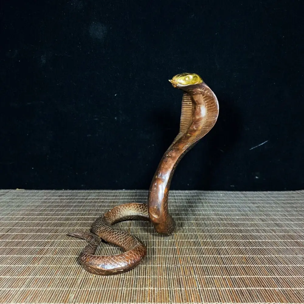 Collectible Antique Chinese copper Gilt handmade King Cobra statue