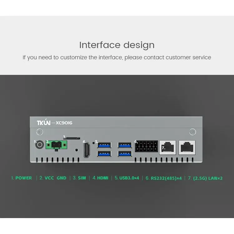 Factory direct sale IPC/TKUN-XC9016/CPU6412 industrial computer mini pc fanless cooling system IPC Book structure Industry PC