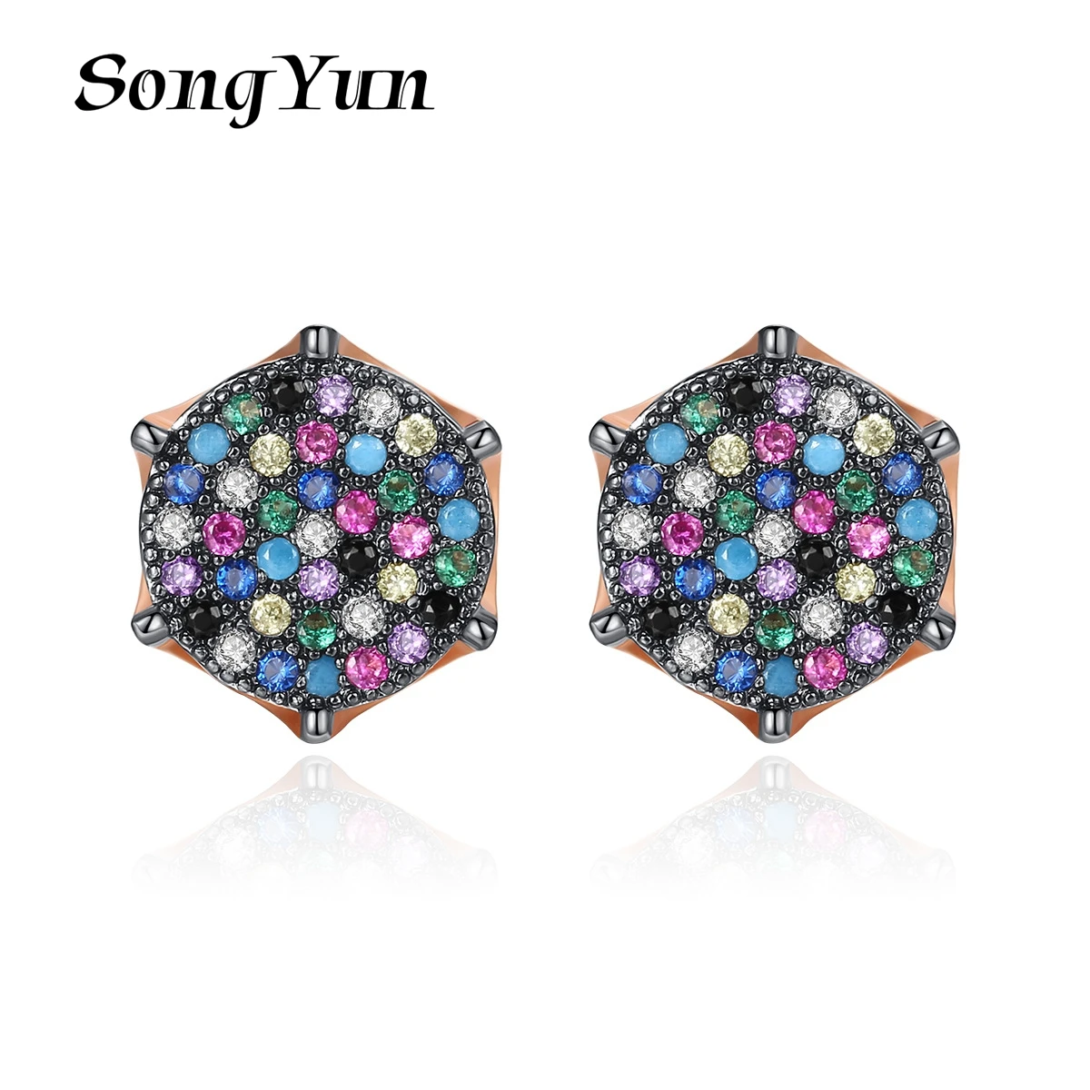 

SongYun Jewelry MHT Quality Brass Stud Earrings Dangle CZ 7A Zircon Birthday Gift Bachelorette Gift Women Earring Jewelry