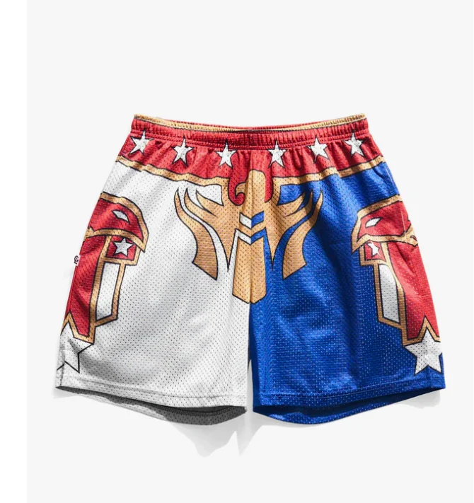 

2026 Men's Green Tribal Print Mesh Shorts Y2K Ultra Fast Drying Suitable for Daily and Training Wear Fashionable and Versatile