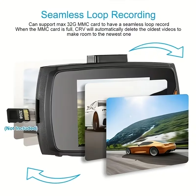Single Channel Front Dash Cam, 1080P HD IR Night Vision, Auto Loop Record G-Sensor & 24H Parking Monitor