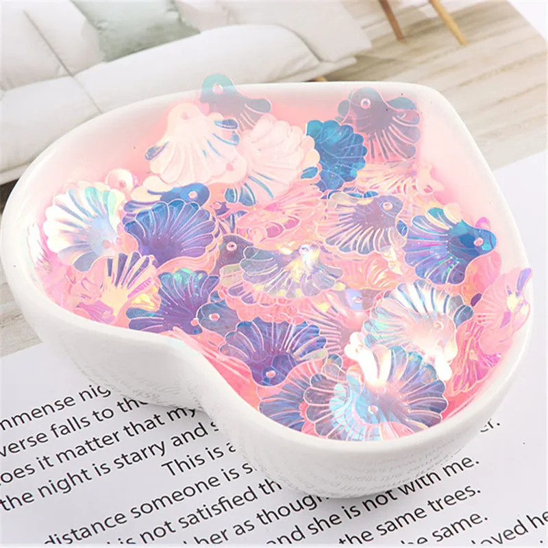 15mm Scallop Shell Sequins Craft Fan Shell Shape Glitters Paillettes Sewing DIY Glitter Wedding Decro Lentejuelas Accessories