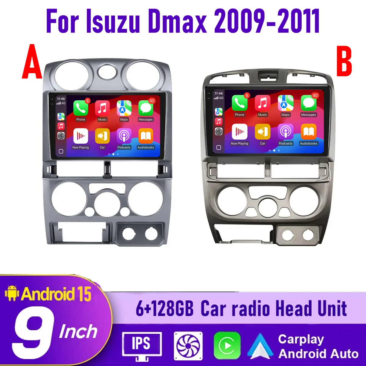 

9“ Wireless CarPlay Android auto 6-128GB (8CORE) For Isuzu D-max 2009-2011 QLED Screen Android Head Unit Navigation Car Radio