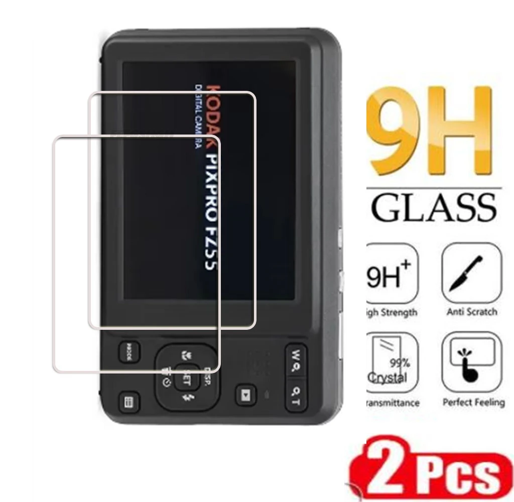 

2PCS 9H HD Tempered Glass For KODAK PIXPRO FZ55 Camera Display Screen Protector Film Cover