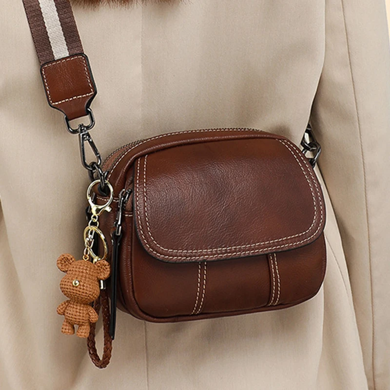 

Модная женская маленькая круглая сумка 2026 года, винтажная коричневая сумка через плечо для женщин, трендовая повседневная сумка для города, на каждый день