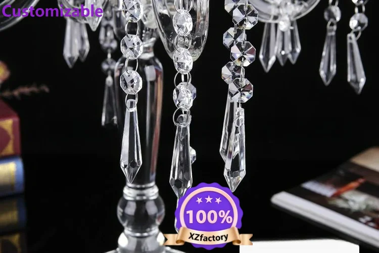 Factory Direct 2026 European style five-headed Roman column crystal candle holder outdoor wedding birthday candlelight dinner or