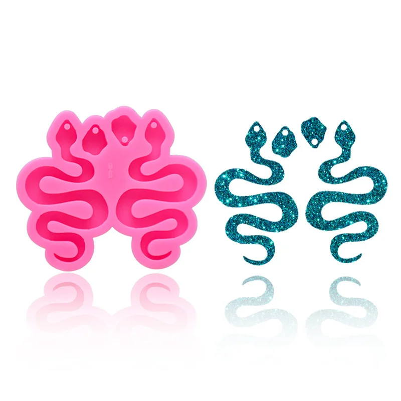 Serpents Silicone Rubber Flexible Food Safe Mold resin clay fondant crafts cake decor etc Two Snakes Flexible Polymer Mould