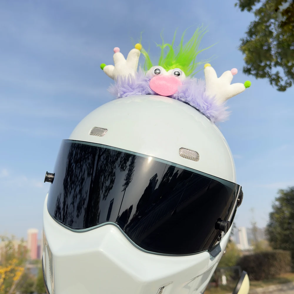 

Зимний забавный уродливый кукла, мотоциклетный электрический велосипедный шлем, головной убор, милая девушка, допамин, мультяшный плюшевый шлем, аксессуар투구 장식