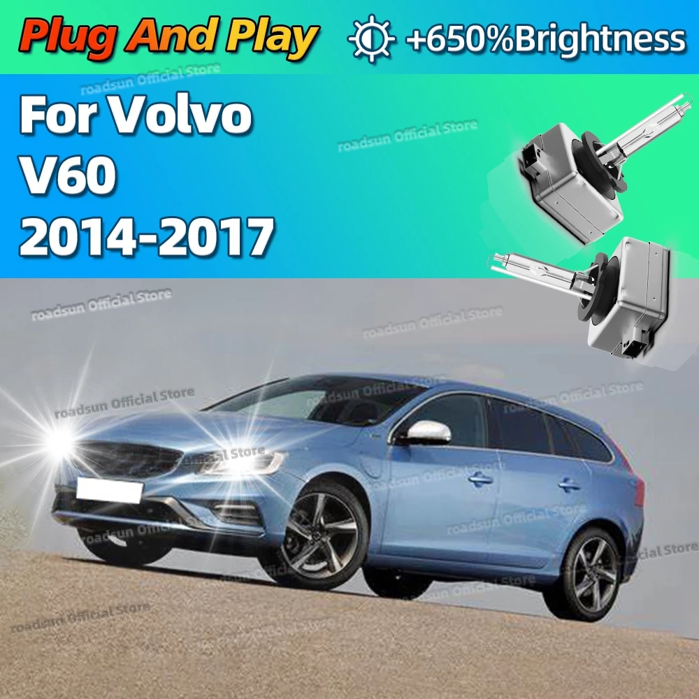 

2pcs HID Xenon Headlight Bulb Replacement D3S Car Light Lamp 6000K For Volvo V60 2014 2015 2016 2017 Plug and Play