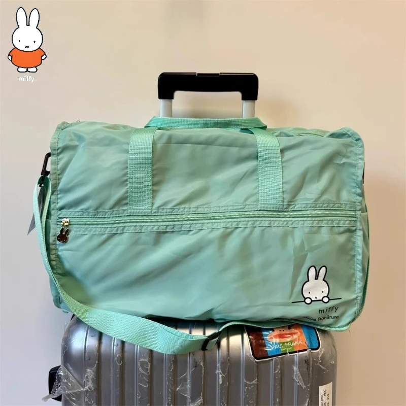

kawaii Miffy Rabbit folding bag Portable travel storage large capacity luggage sports fitness ultra light