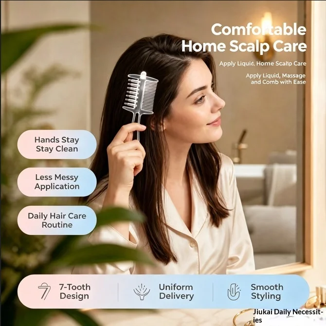 Scalp Serum Applicator Comb – Anti-Hair Loss & Nourishing Massage Comb for Home Use (Upgraded 2-in-1 Hair Care Tool)