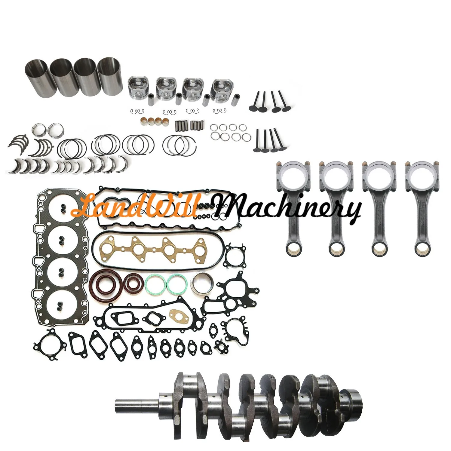 Overhaul Rebuild Kit + Connecting Rod + Crankshaft Fits For Toyota 1KZ Engine
