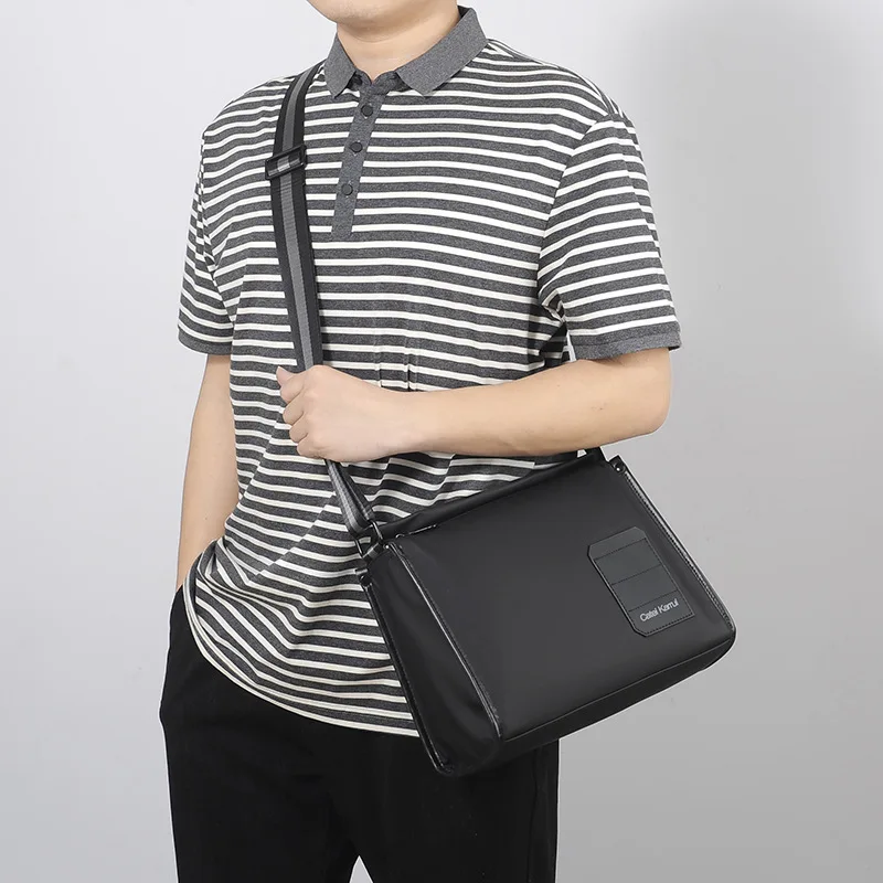 Imagen 4: Bolso de moda de gran capacidad, mochila cruzada de un solo hombro, tela Oxford impermeable, bolso de lona de lujo para hombre