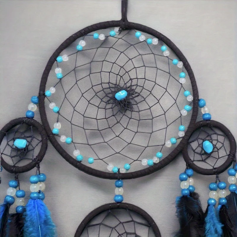 1pcs Blue Life Tree Feather Dream Catcher, Bohemian style home decoration, wall decoration, new home gifts