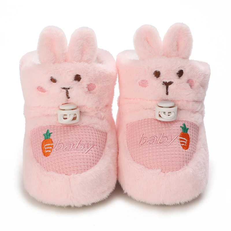 Winter newborn baby cotton shoes cute cartoon boys and girls first step thick snow boots soft and warm casual walking shoes