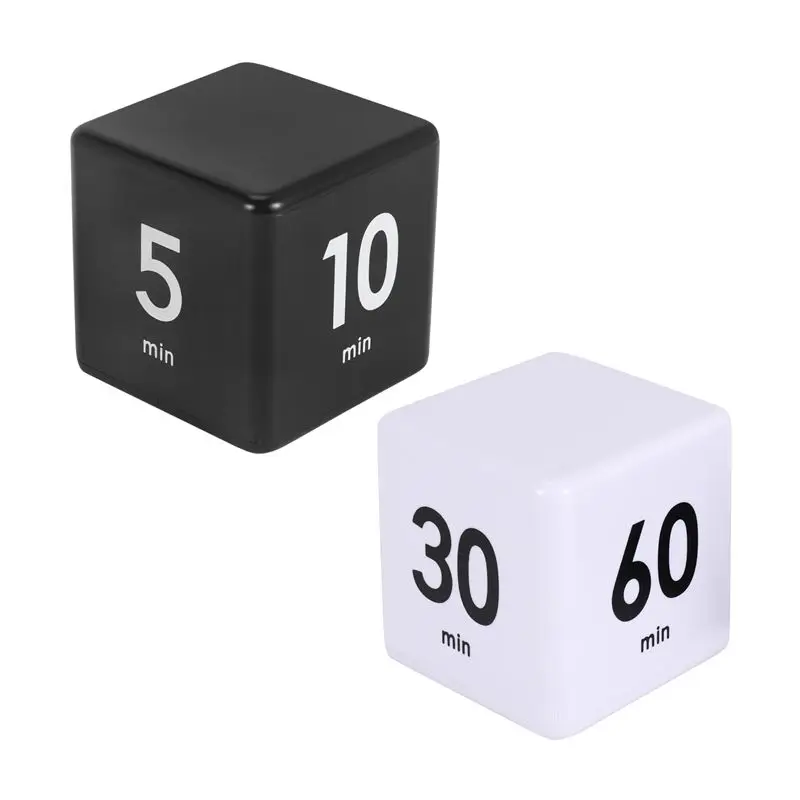 AB13-2PCS Cube Timers Gravity Sensor Flip Timer Kitchen Timer For Time Management And Countdown 1-3-5-10,15-20-30-60Minutes