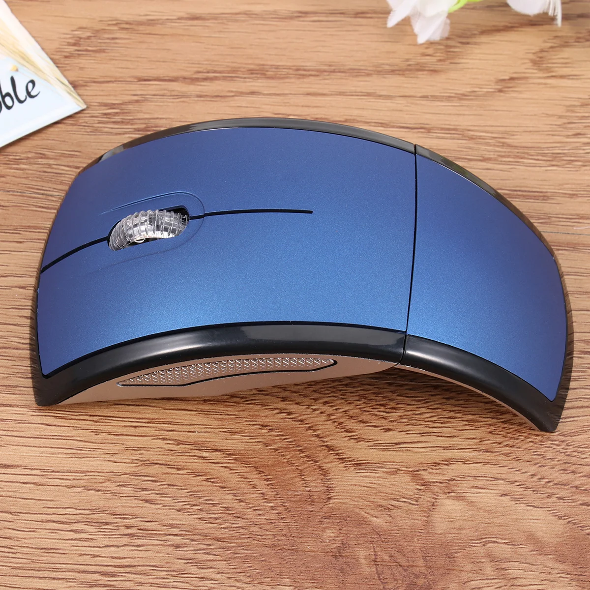 

Ultra-Thin 2.4ghz Folding Wireless Arc Optical Mouse Blue USB Plug Play 10m Range Ergonomic Design Durable Plastic Metal