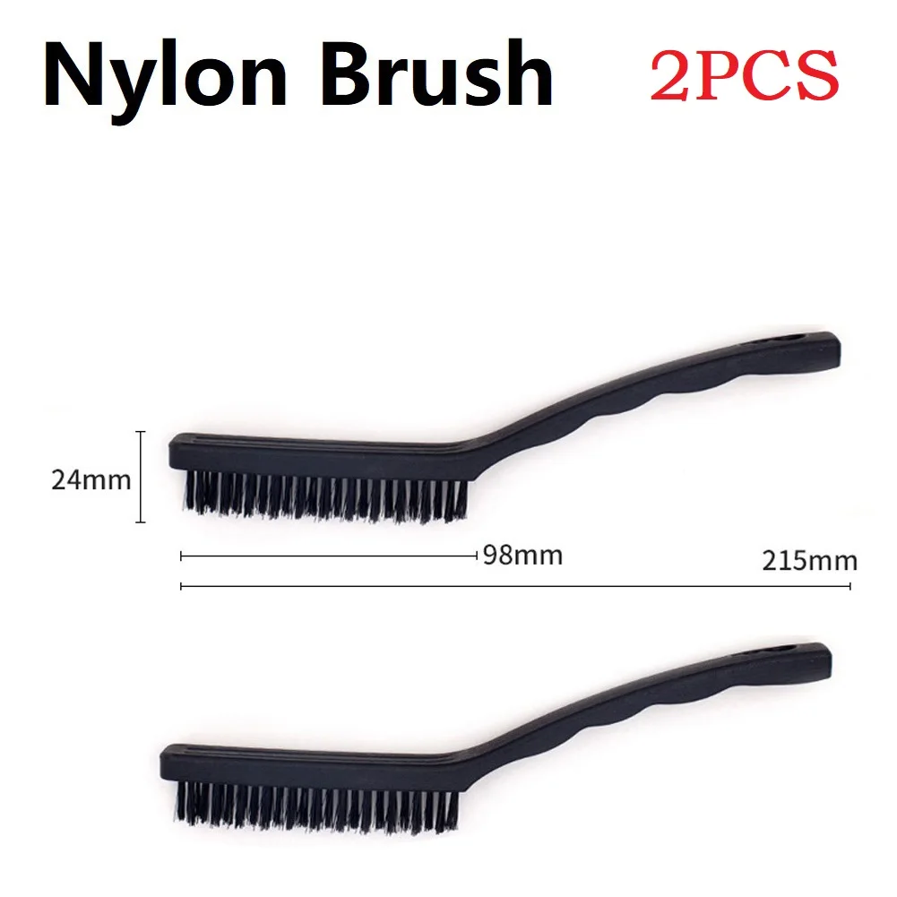 Brosse métallique en laiton, nylon et acier, 2 pièces, pour dérouiller les livres industriels, pour enlever la peinture, le métal, le polissage