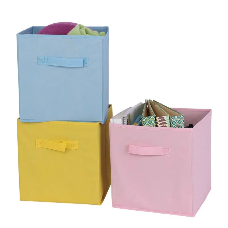 Large simple plain sundries can be folded kindergarten toy organization basket to receive bookcase home