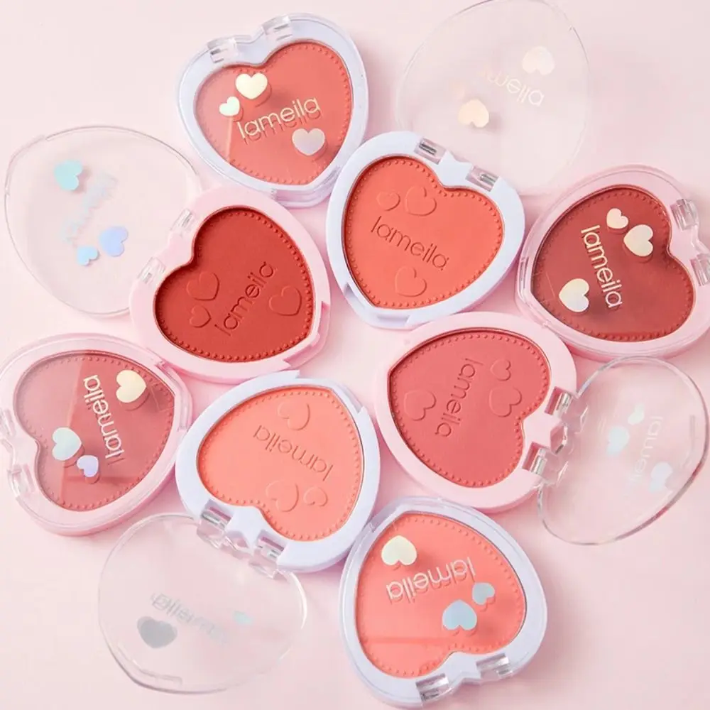 High Quality Heart-shaped Rose Cheek Tint Matte Moist Petal Blush Palette Long Lasting Smooth Face Blusher Cosmetics Women