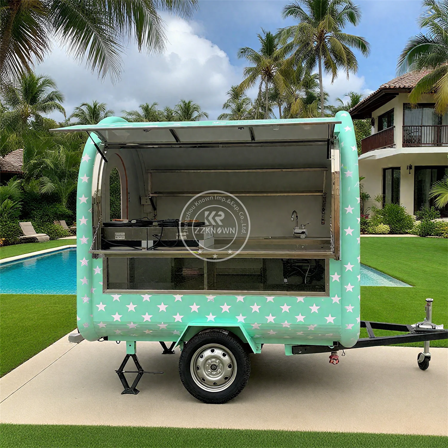 

Mobile Kitchen Food Truck Trailer Fully Equipped Restaurant Commercial Catering Juice Bar Coffee Cart Food Trailers For Sale