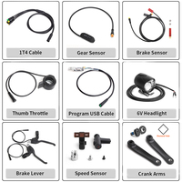 Bafang-E-Bike Cable for 8FUN Motor Kits, Gear Sensor, USB Programming, Hydraulic Brake Sensor, Display, 5Pin, 3Pin, 1T4, 1T2