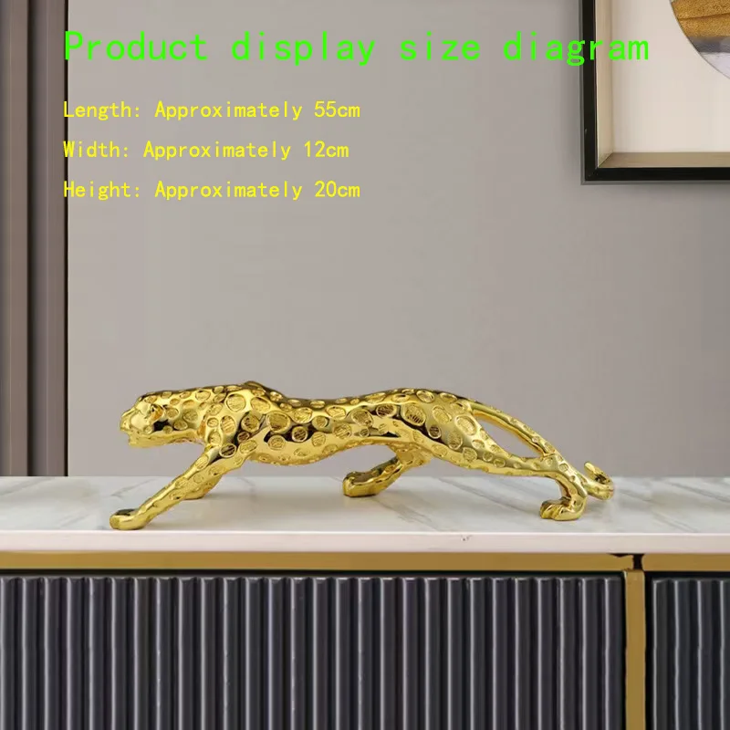 55CM Golden Leopard Cheetah Large Home Office Building Lobby TOP COOL Effective Mascot Business Prosperity Feng Shui Statue deco