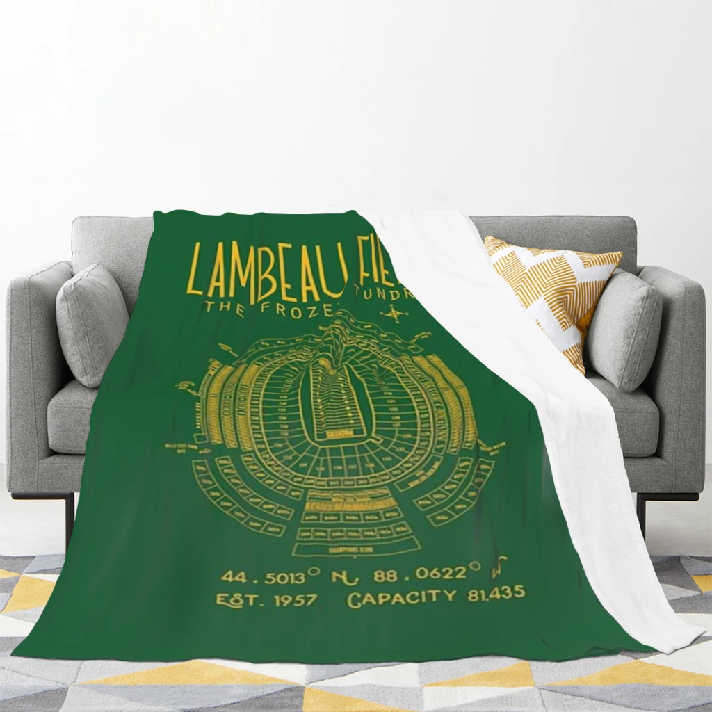 Green Bay Packers Lambeau Field Stadium Poster Print Sofa Bedroom Bed Home Office Nap Blanket Car Travel Picnic Blankets Gift