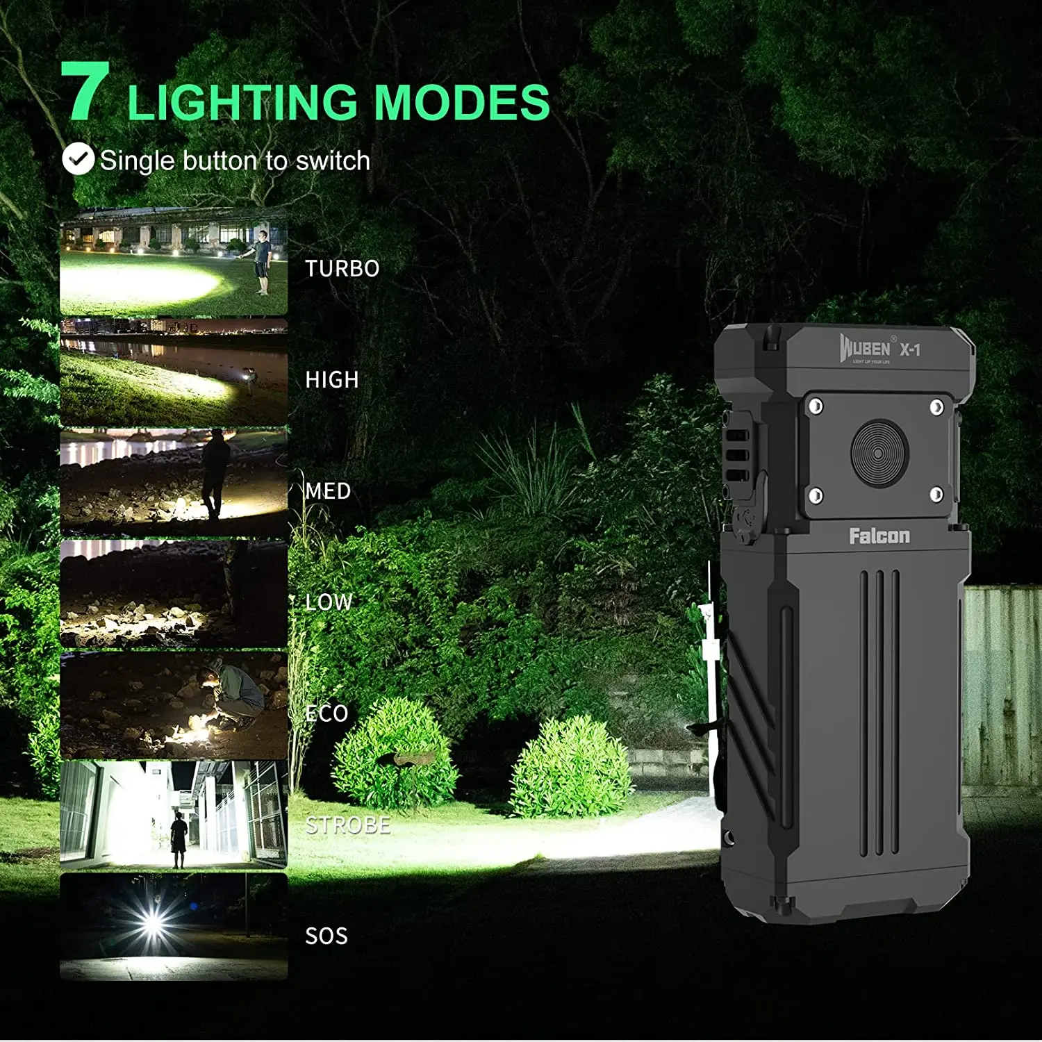 Powerful 12000LM Night Camping EDC Portable Outdoor Torch Led Flashlight