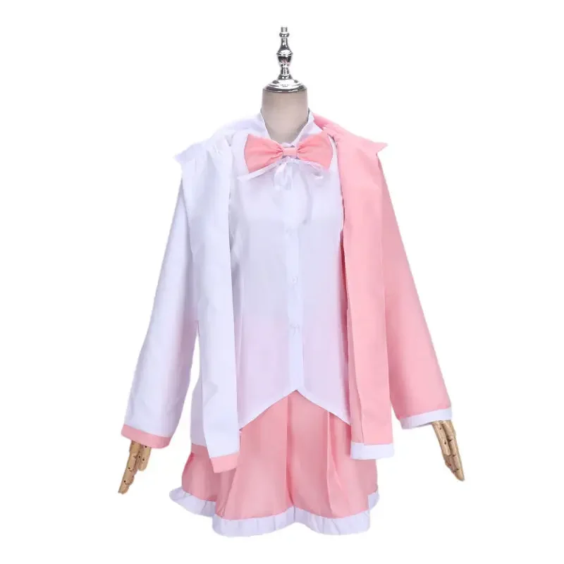 Nieuwe a recruté un cosplay Ronpa Monomi, Kostuum Roze Lange Pruik Beer Speelgoed, anronpa Monokuma Jkuniform CapStrespiration on Set Shirt