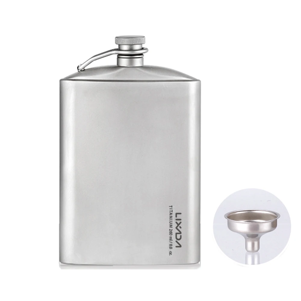 260ml Leakproof Ti Flask Alcohol Whisky Wine Flask for Outdoor Camping Backpacking Travel Picnic