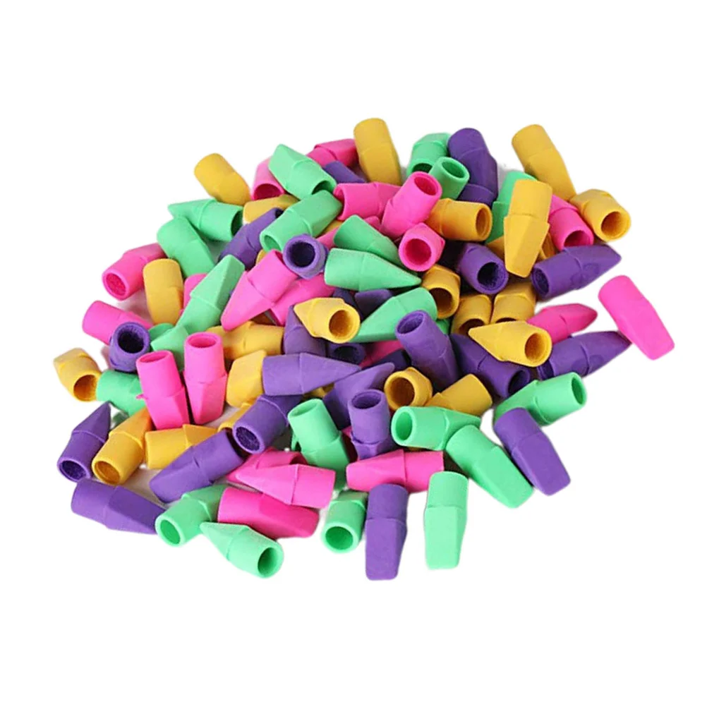 130Pcs Pencil Eraser Colorful Erasers Students Stationery Gifts for Kids School Supplies (Mixed Color)